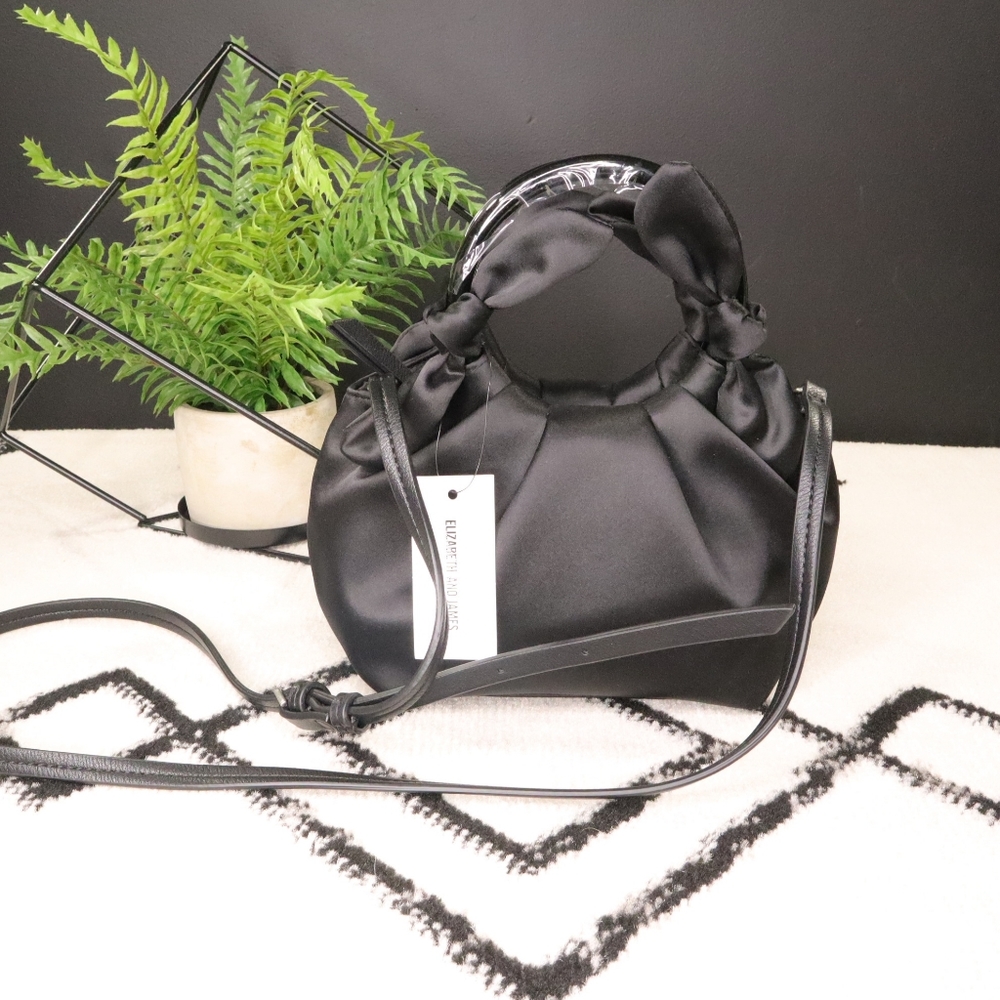NWT Elizabeth & James Black Satin Purse